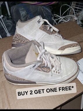 BUY 2 GET ONE FREE* Air Jordan Retro 3 Palomino Sneakers Size 6m/7.5w